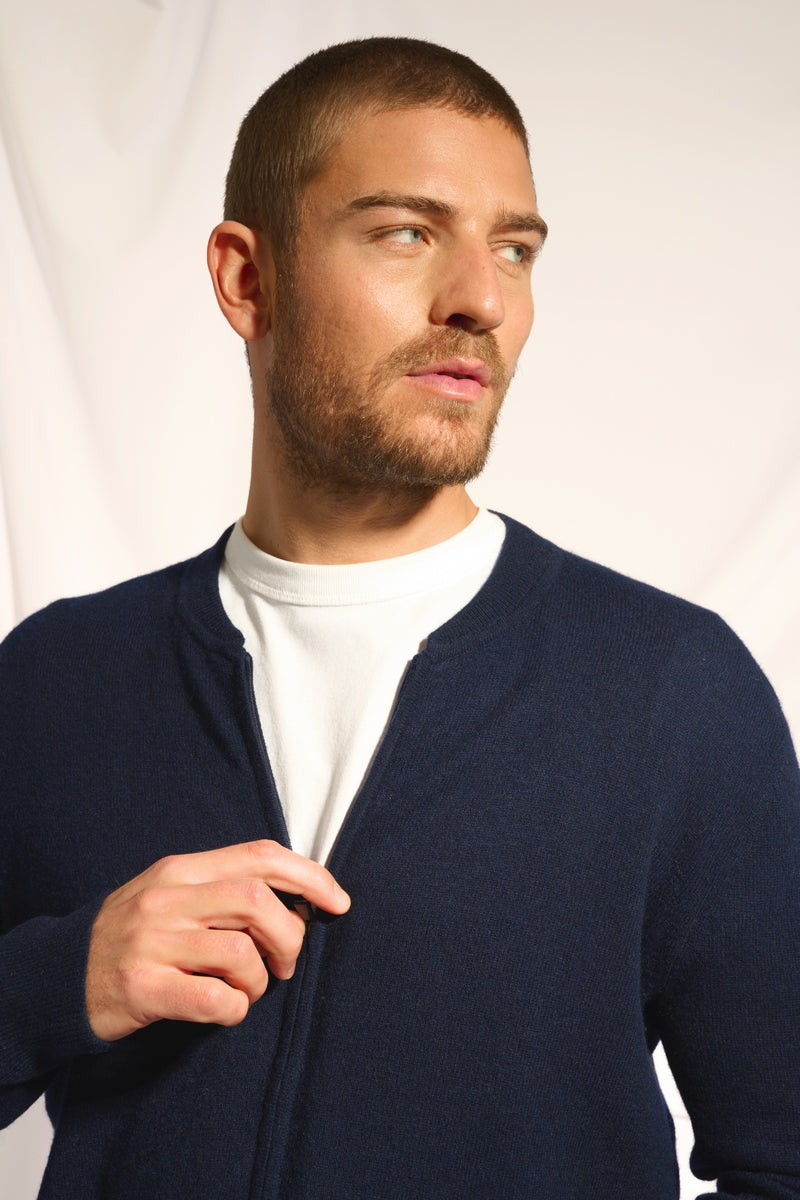 Gilet Zippé Col Mao - Polnoon - Navy