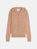 Zipped Hooded Vest - Debbie - Heather Camel