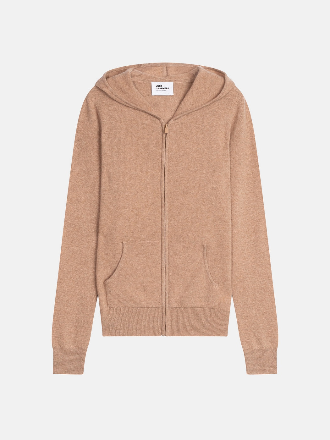 Zipped Hooded Vest - Debbie - Heather Camel