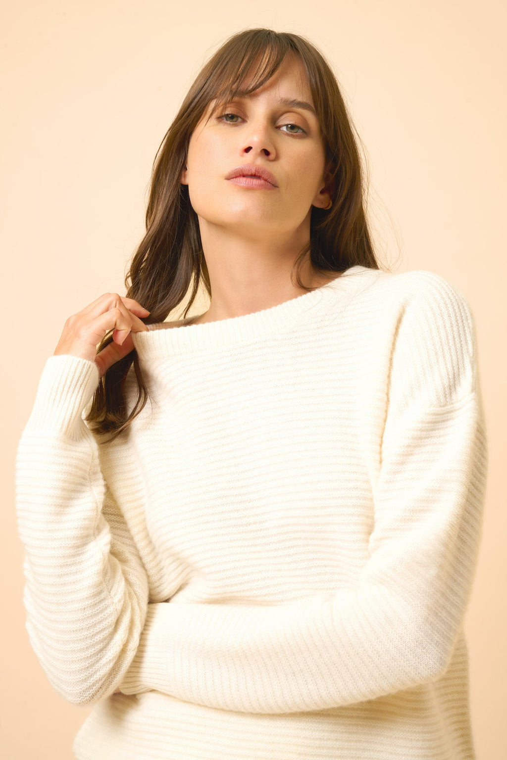 Pull Col Rond 4 Fils - Louna - Neige