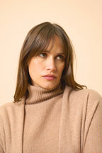 Veste Longue Ouverte Col Châle - Maddie - Camel Chiné