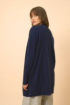 Veste Longue Ouverte Col Châle - Maddie - Navy