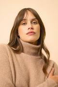 Turtleneck Sweater - Billy - Heather Camel