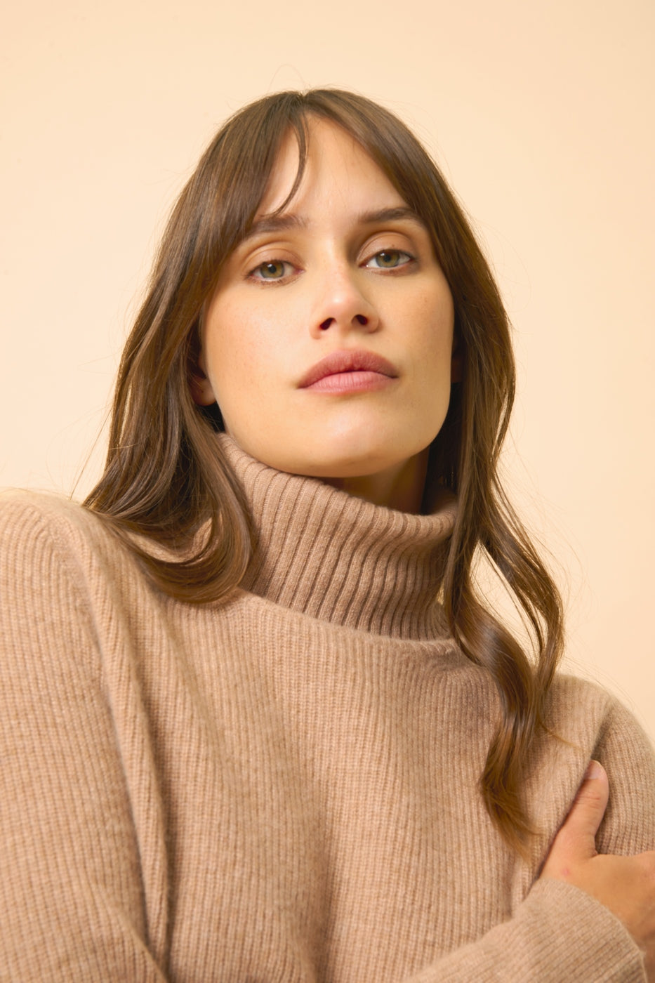 Turtleneck Sweater - Billy - Heather Camel