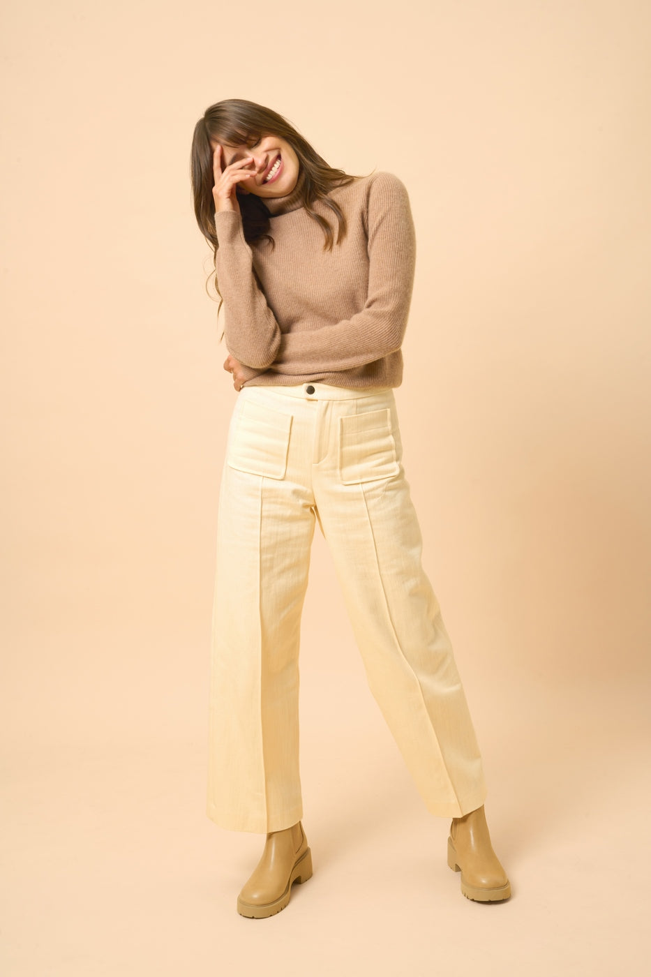 Turtleneck Sweater - Billy - Heather Camel