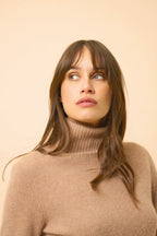 Turtleneck Sweater - Billy - Heather Camel