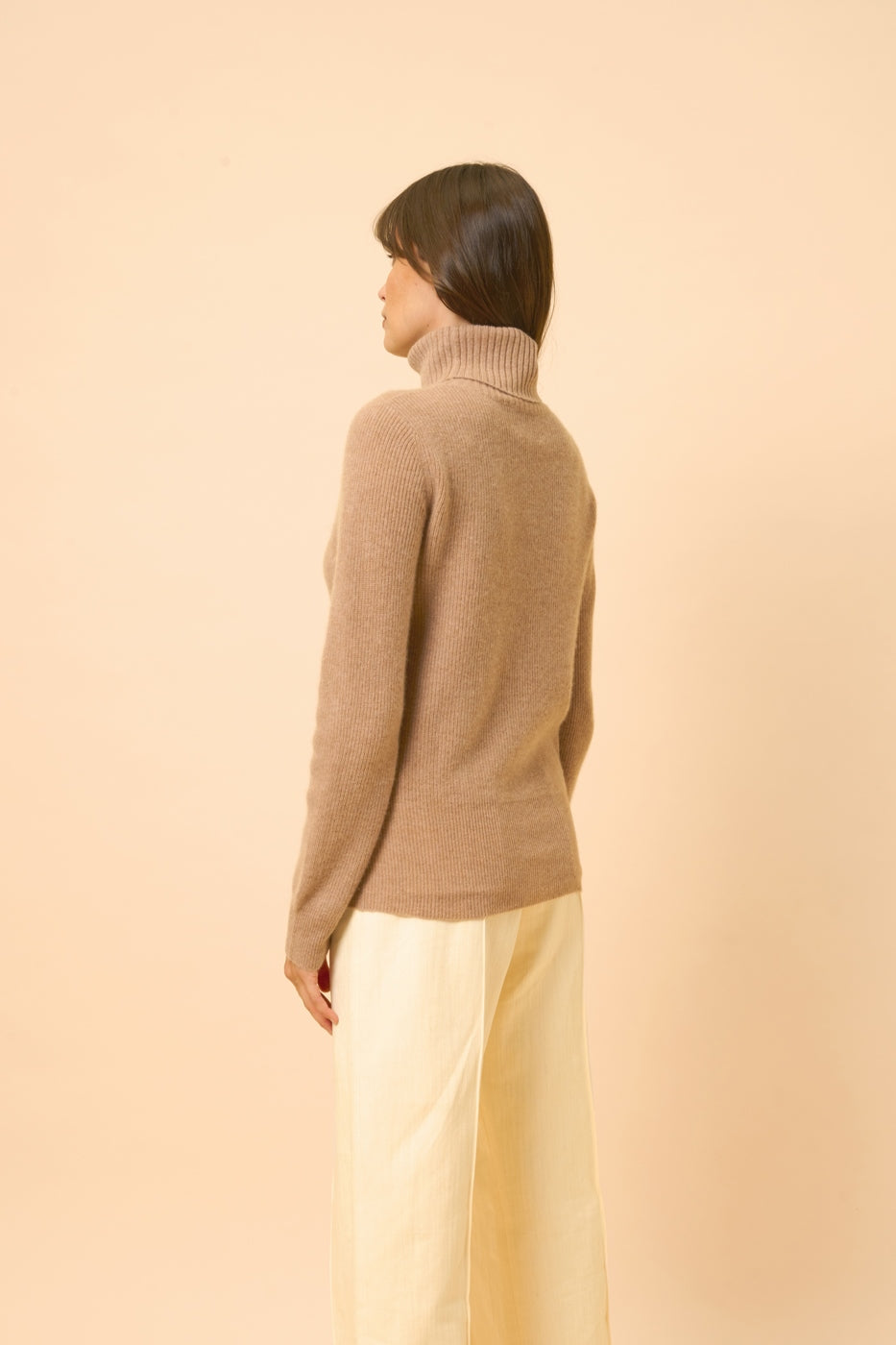 Turtleneck Sweater - Billy - Heather Camel
