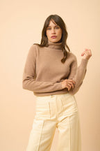 Turtleneck Sweater - Billy - Heather Camel