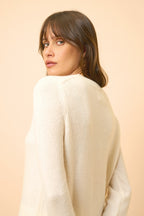 Pull Col Rond 4Fils - Lexini - Ivoire