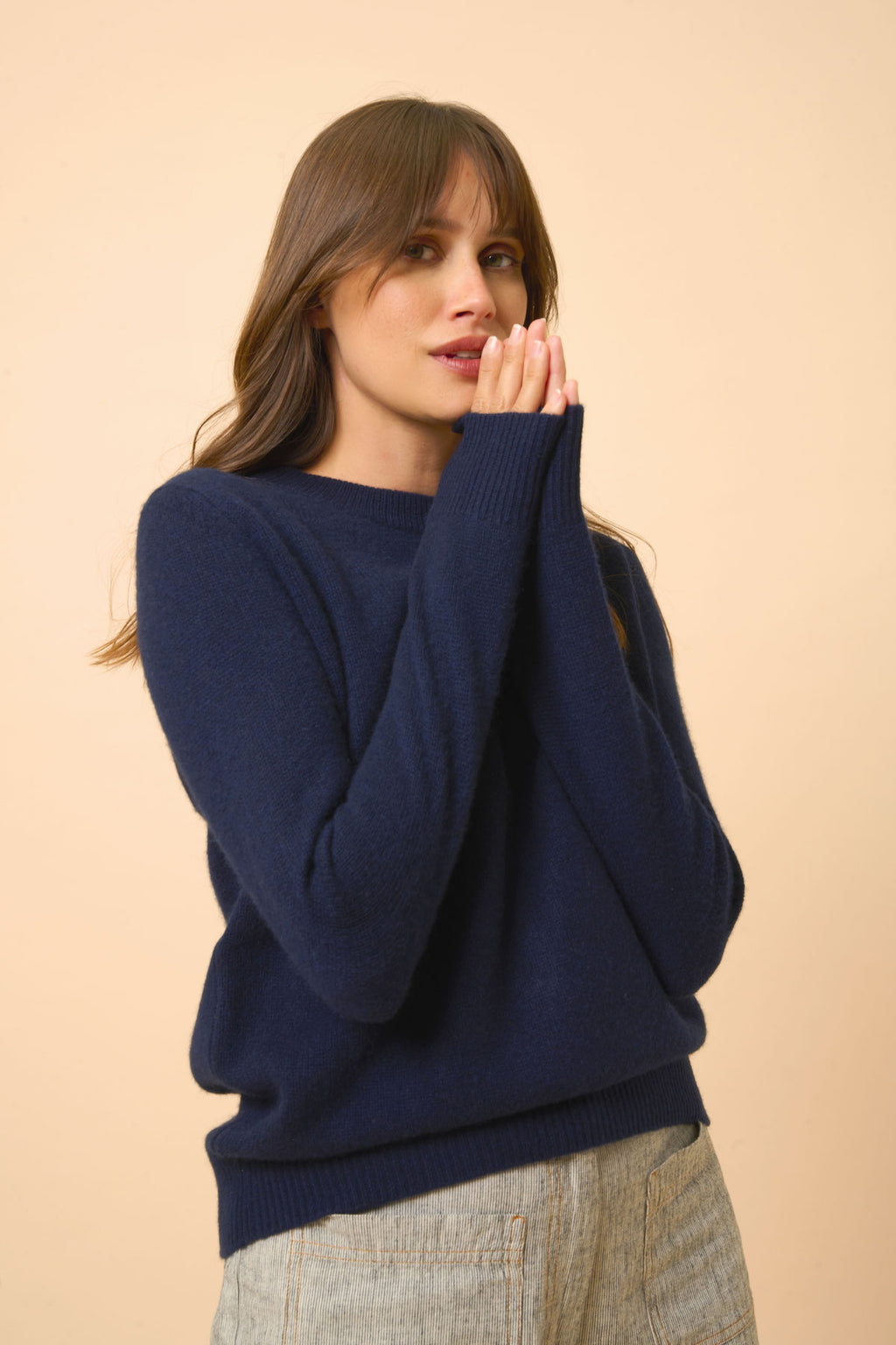 Pull Col Rond 4Fils - Lexini - Navy