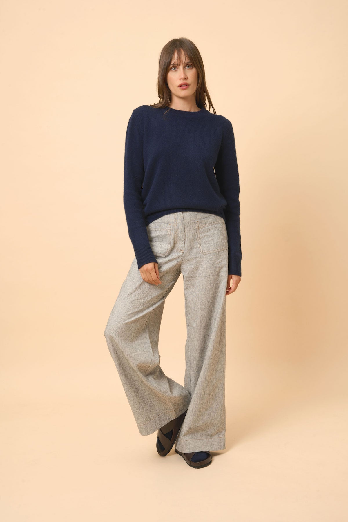 Pull Col Rond 4Fils - Lexini - Navy