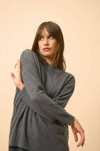 Pull Col Rond - Kayla - Anthracite Chiné