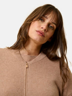 Gilet Zippé Col Mao - Ervie - Camel Chiné