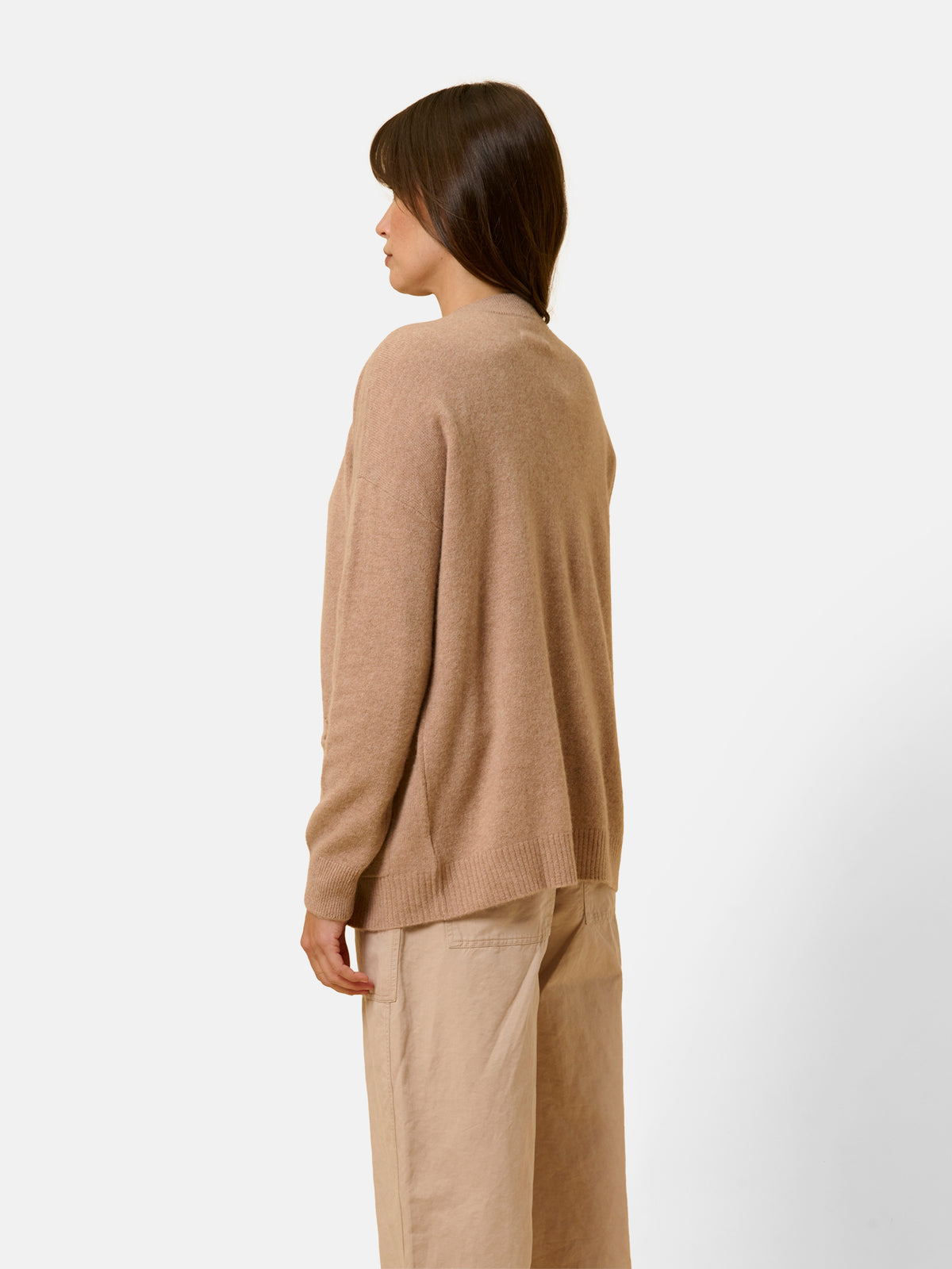 Gilet Zippé Col Mao - Ervie - Camel Chiné