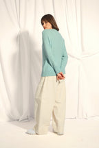 V-Neck Sweater - Birse - Aqua Heather