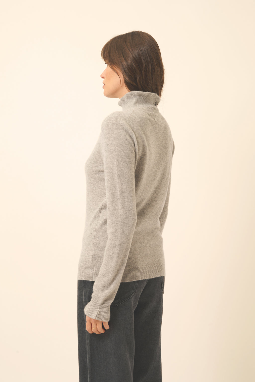 Pull Col Montant Volanté - Trila - Nuage Chiné