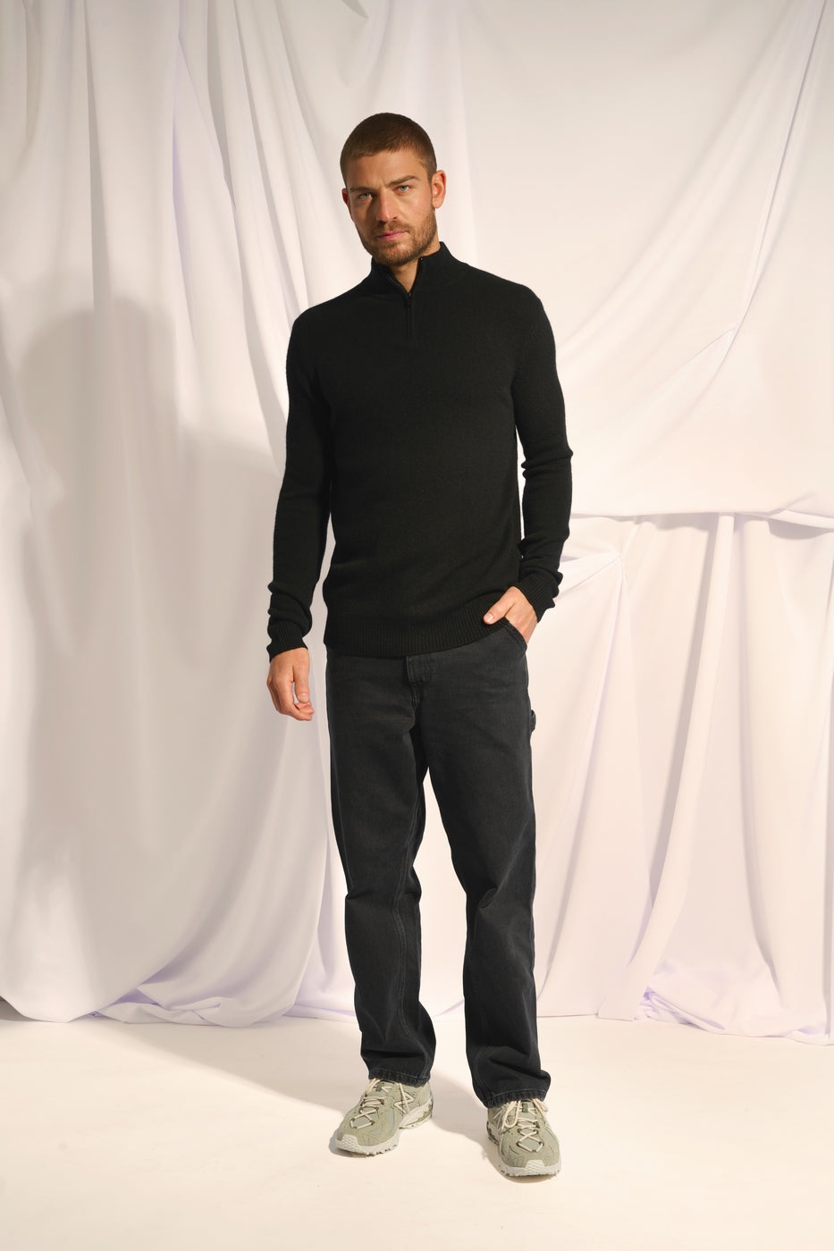 Troyer-Pullover 4-fädig - Leonie - Schwarz