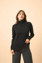 Jersey Cuello Vuelto 4 Hilos - Lucie - Negro