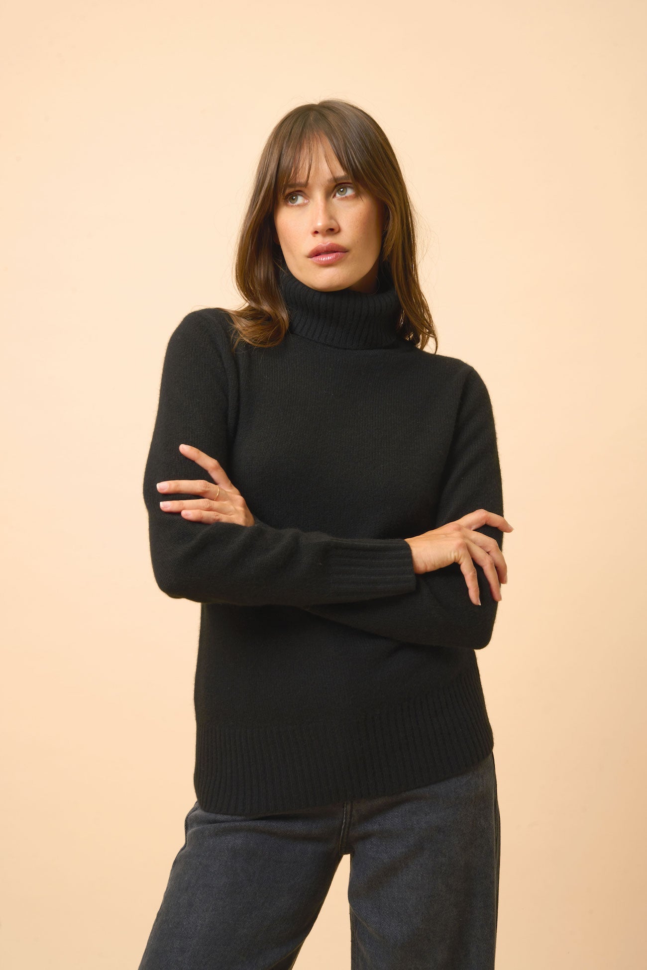 Jersey Cuello Vuelto 4 Hilos - Lucie - Negro