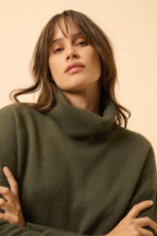 4 Yarn Turtleneck Sweater - Romane - Khaki
