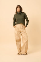 4 Yarn Turtleneck Sweater - Romane - Khaki
