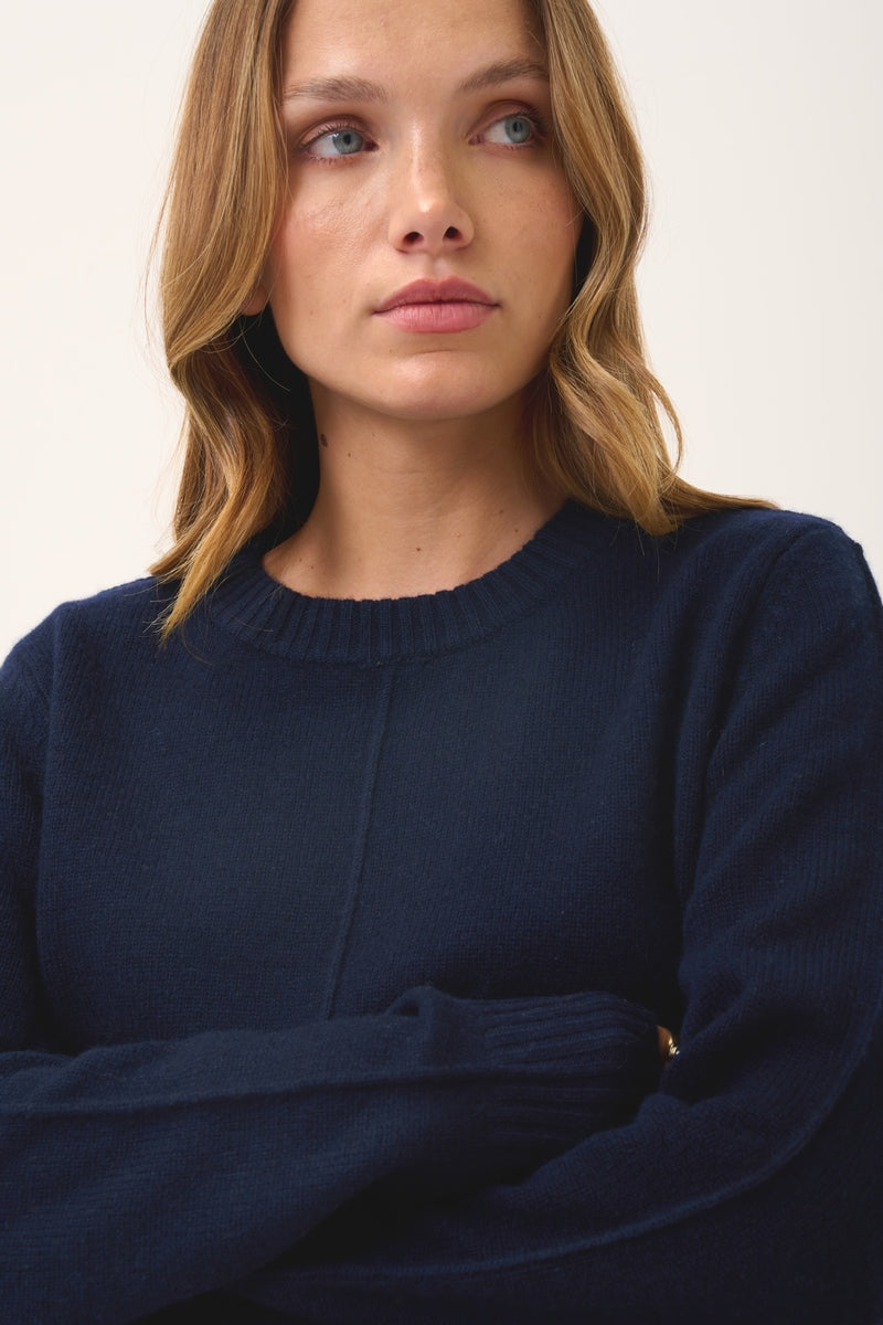 Pull Col Rond 4 Fils - Will - Navy