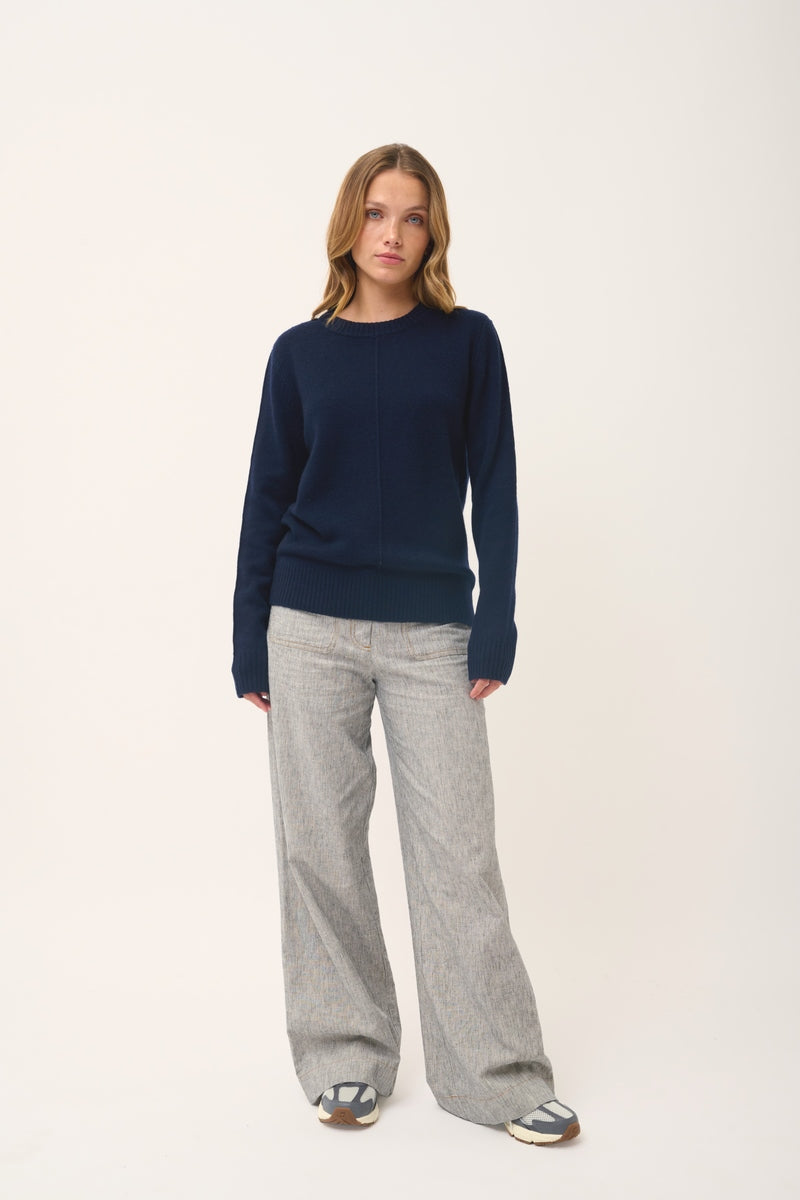 Pull Col Rond 4 Fils - Will - Navy