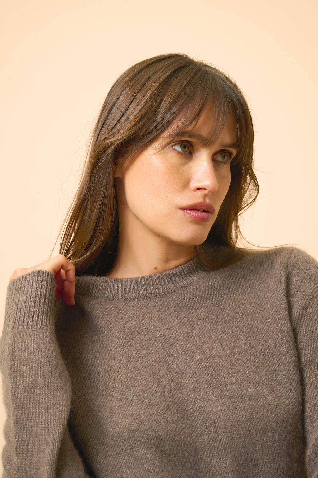 Pull Col Rond 4Fils - Lexini - Taupe Chiné