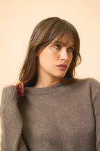 Pull Col Rond 4Fils - Lexini - Taupe Chiné