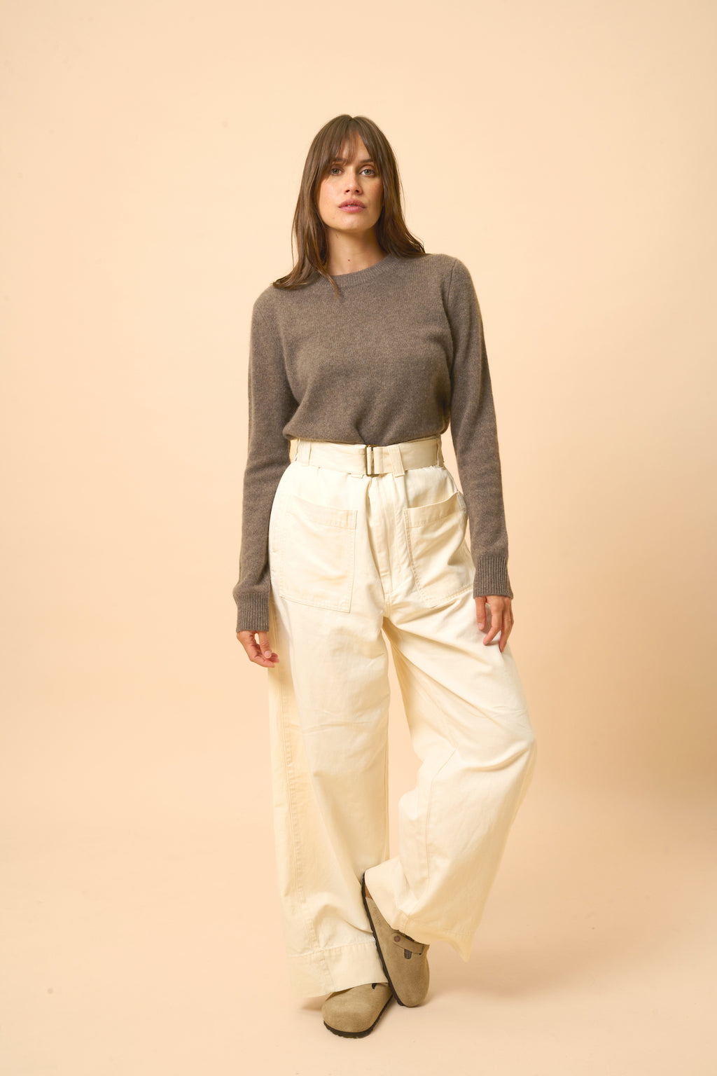 Pull Col Rond 4Fils - Lexini - Taupe Chiné