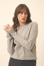 Pull Col Rond - Jade - Nuage Chiné