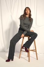 Maglione Girocollo 4 Fili Alice - 100% Cashmere 4 Fili - Antracite Mélange - Donna
