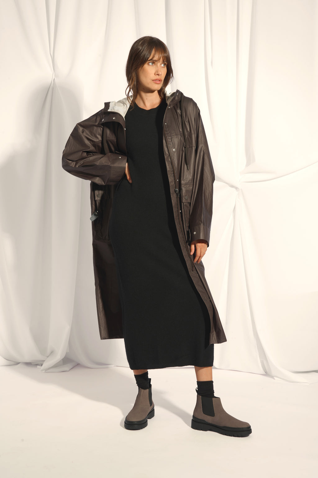 Robe Col Rond - Lina - Noir