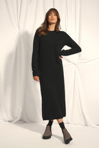 Robe Col Rond - Lina - Noir