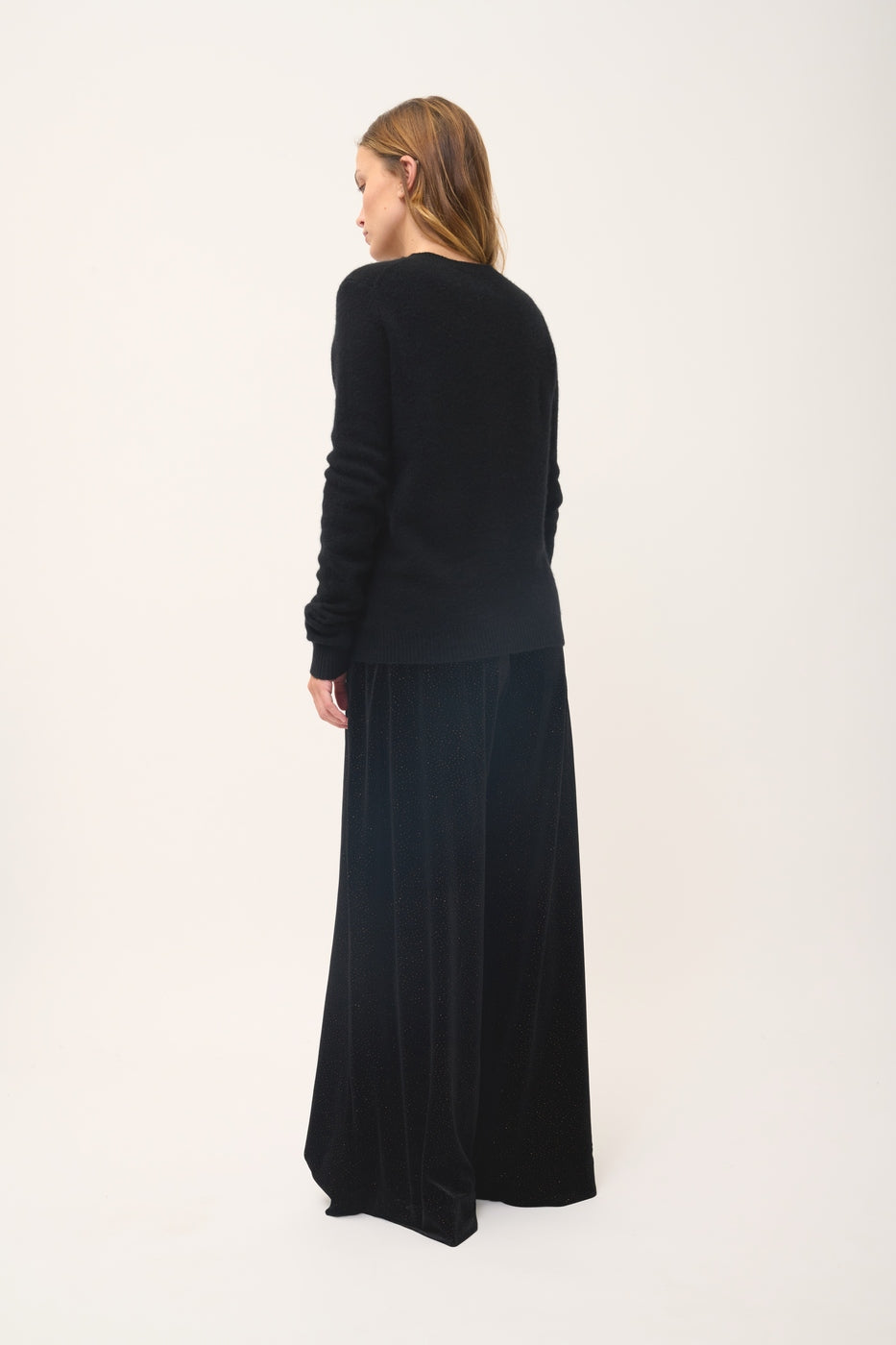 4 Thread Round Neck Cardigan - Pink - Black