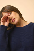 Trui met ronde hals 4-draads - Louna - Navy