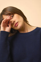 Trui met ronde hals 4-draads - Louna - Navy