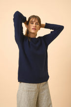 Trui met ronde hals 4-draads - Louna - Navy