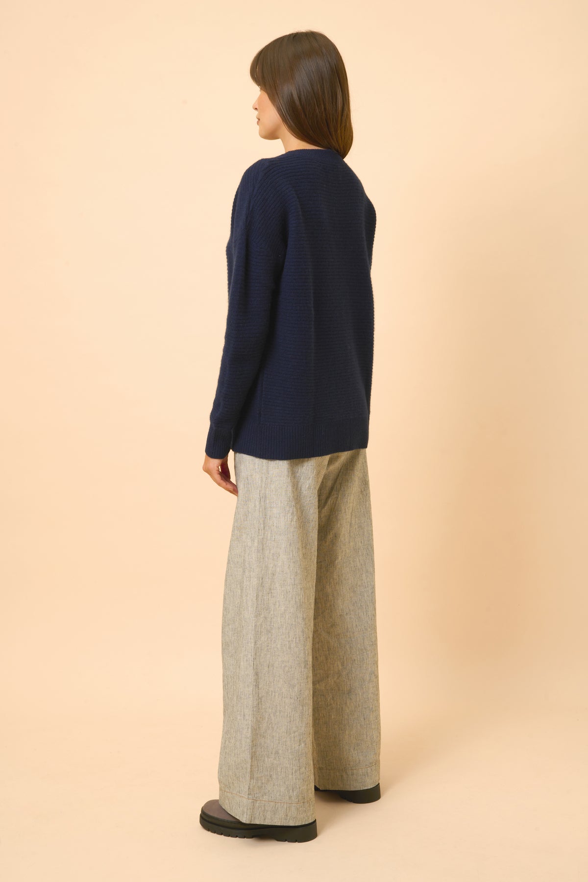 Trui met ronde hals 4-draads - Louna - Navy