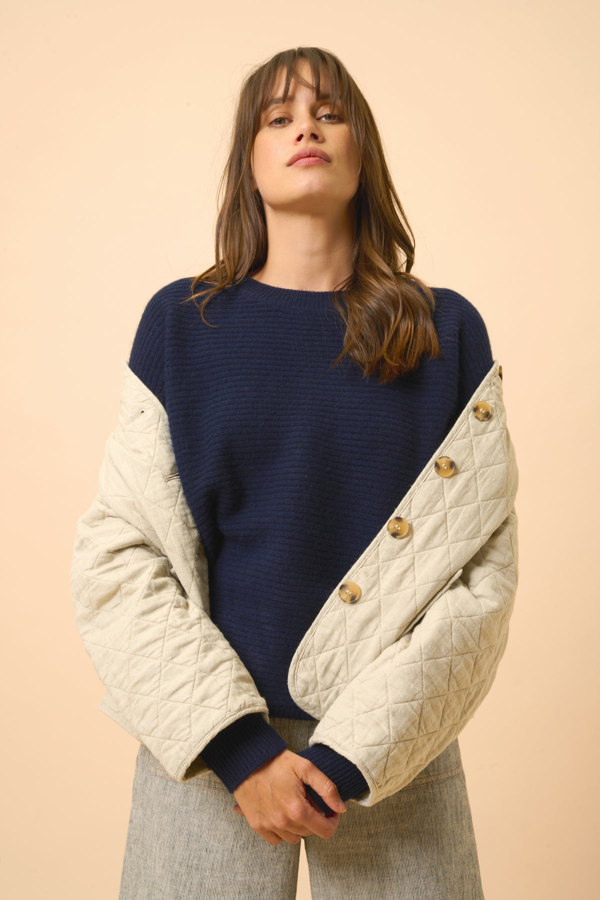 Trui met ronde hals 4-draads - Louna - Navy
