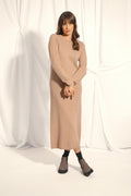 Robe Col Rond - Lina - Camel Chiné
