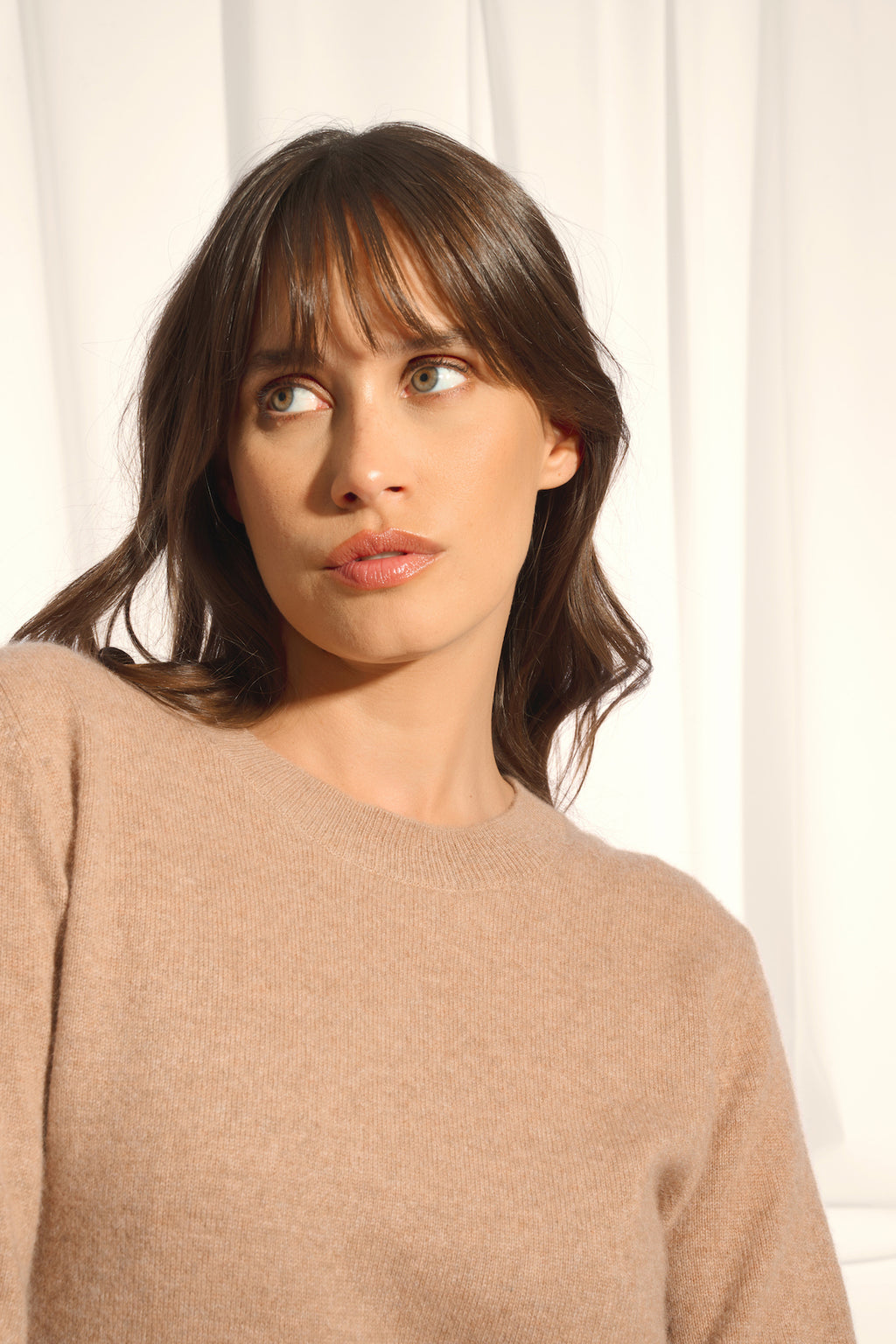 Robe Col Rond - Lina - Camel Chiné