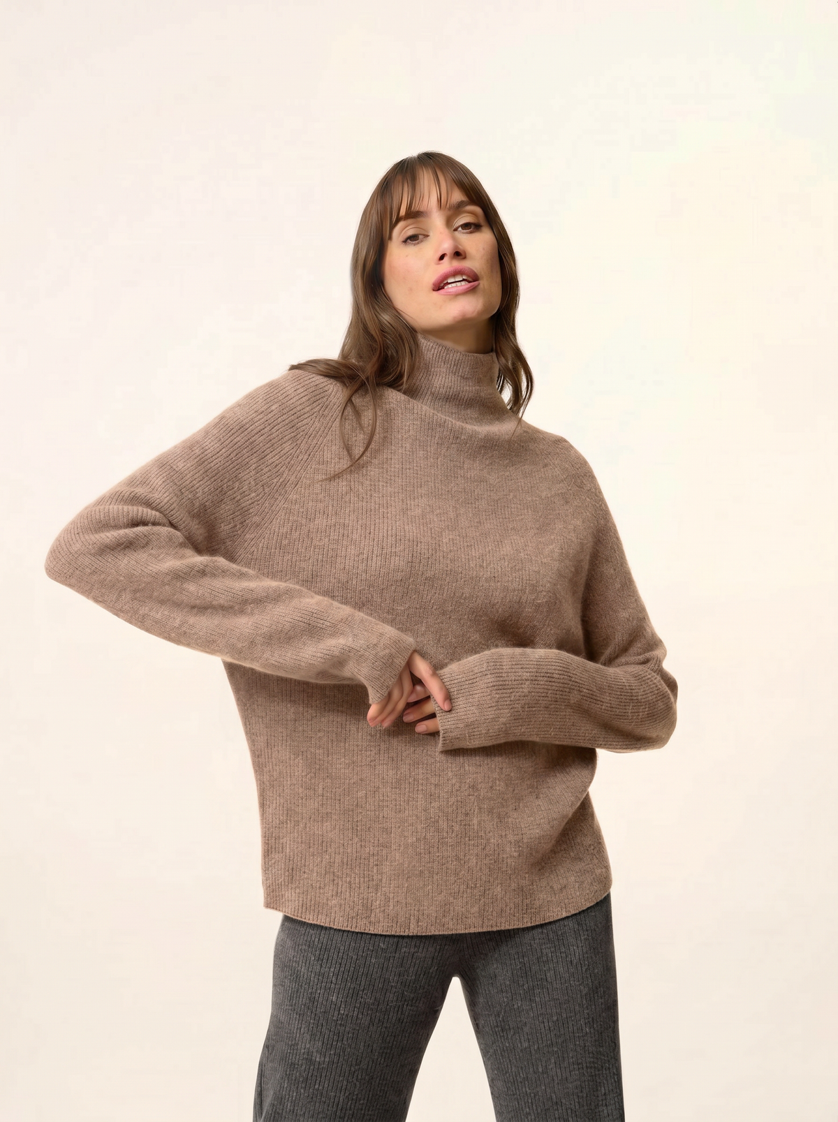 Rullekravestrik - Alyssa - Meleret camel