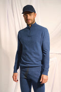 Jersey con cremallera en el cuello - Bradley - Azul océano vigoré