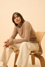 Pull Col Montant Volanté - Trila - Camel Chiné