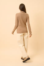 Pull Col Montant Volanté - Trila - Camel Chiné