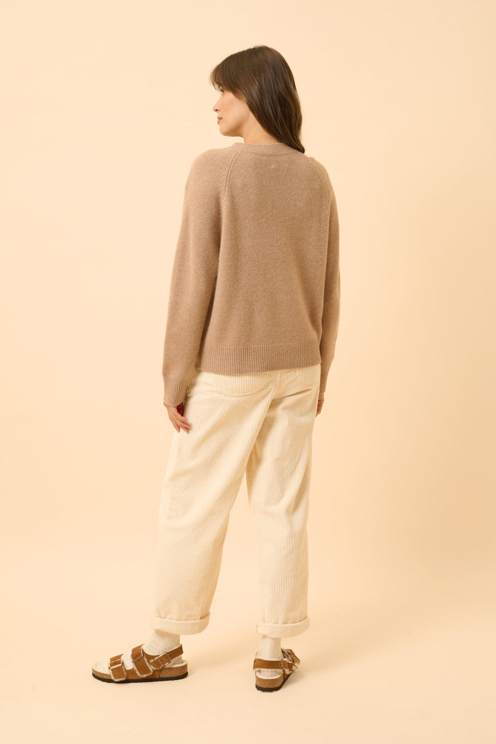 Just Cashmere - Pull Col Rond 4 Fils - Kona - Camel Chiné