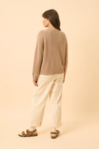 Just Cashmere - Pull Col Rond 4 Fils - Kona - Camel Chiné