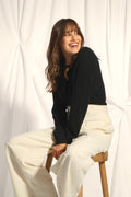Pull Col Rond 4 Fils - Kona - Noir