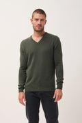 Pull Col V 4 Fils - Nathan - Kaki